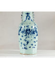 Antique Chinese Blue & White Vase with Scenes and Celadon Glaze