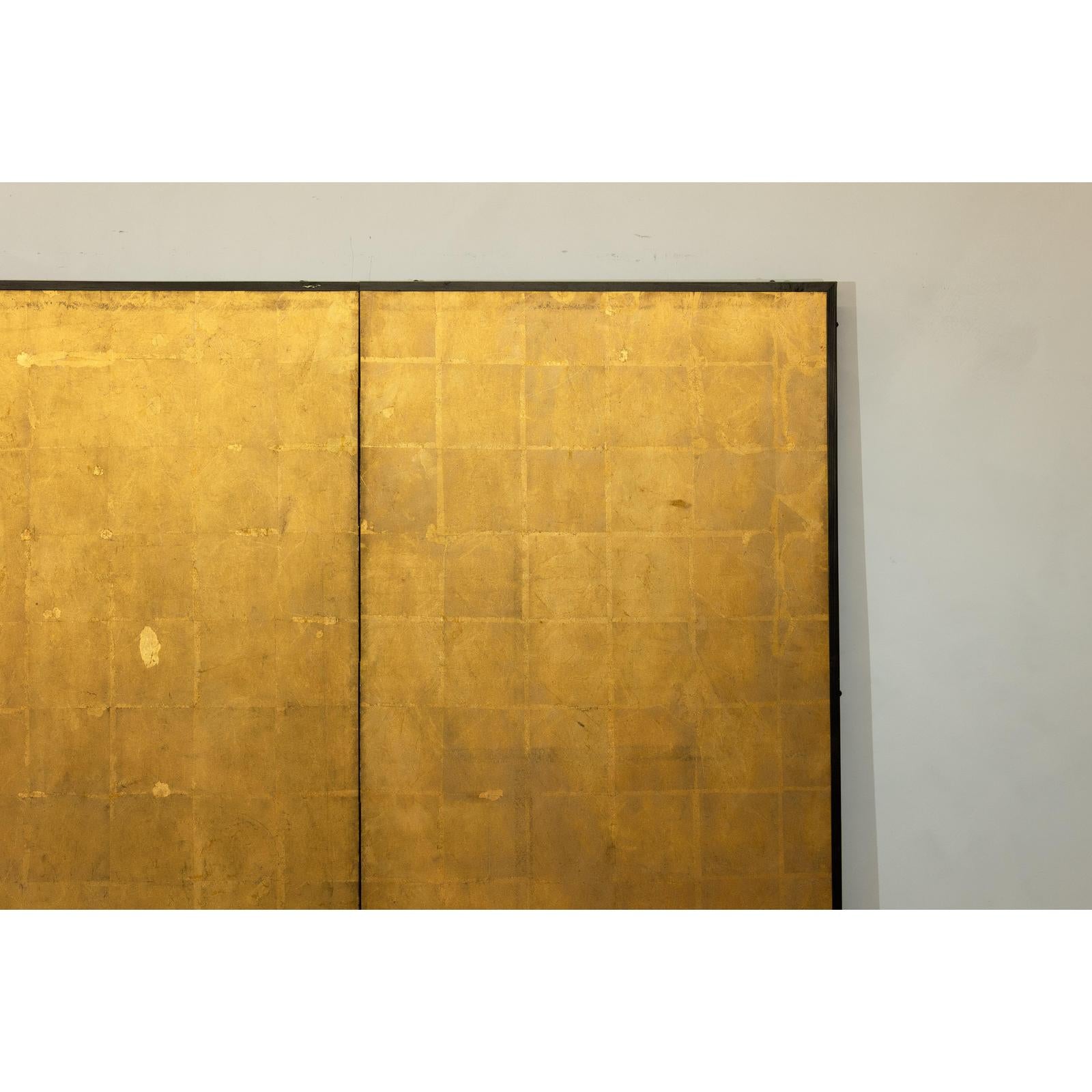 Antique Early 20th-Century Two-Panel Gold-Leaf Byōbu Screen-5. Asian &amp; Chinese Furniture, Art, Antiques, Vintage Home Décor for sale at FEA Home