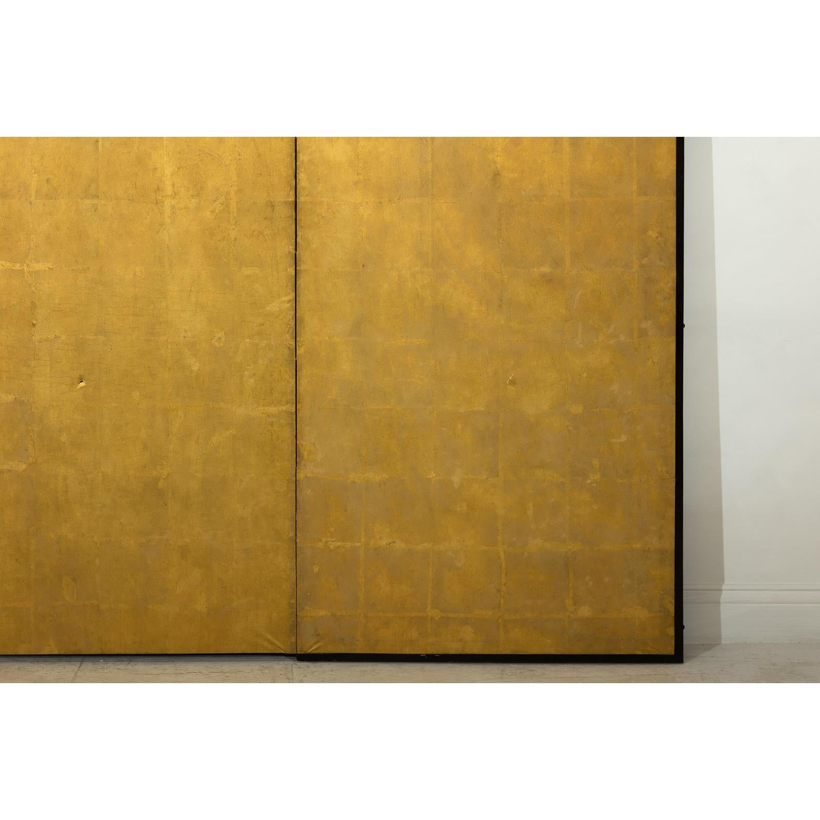 Antique Early 20th-Century Two-Panel Gold-Leaf Byōbu Screen-8. Asian &amp; Chinese Furniture, Art, Antiques, Vintage Home Décor for sale at FEA Home