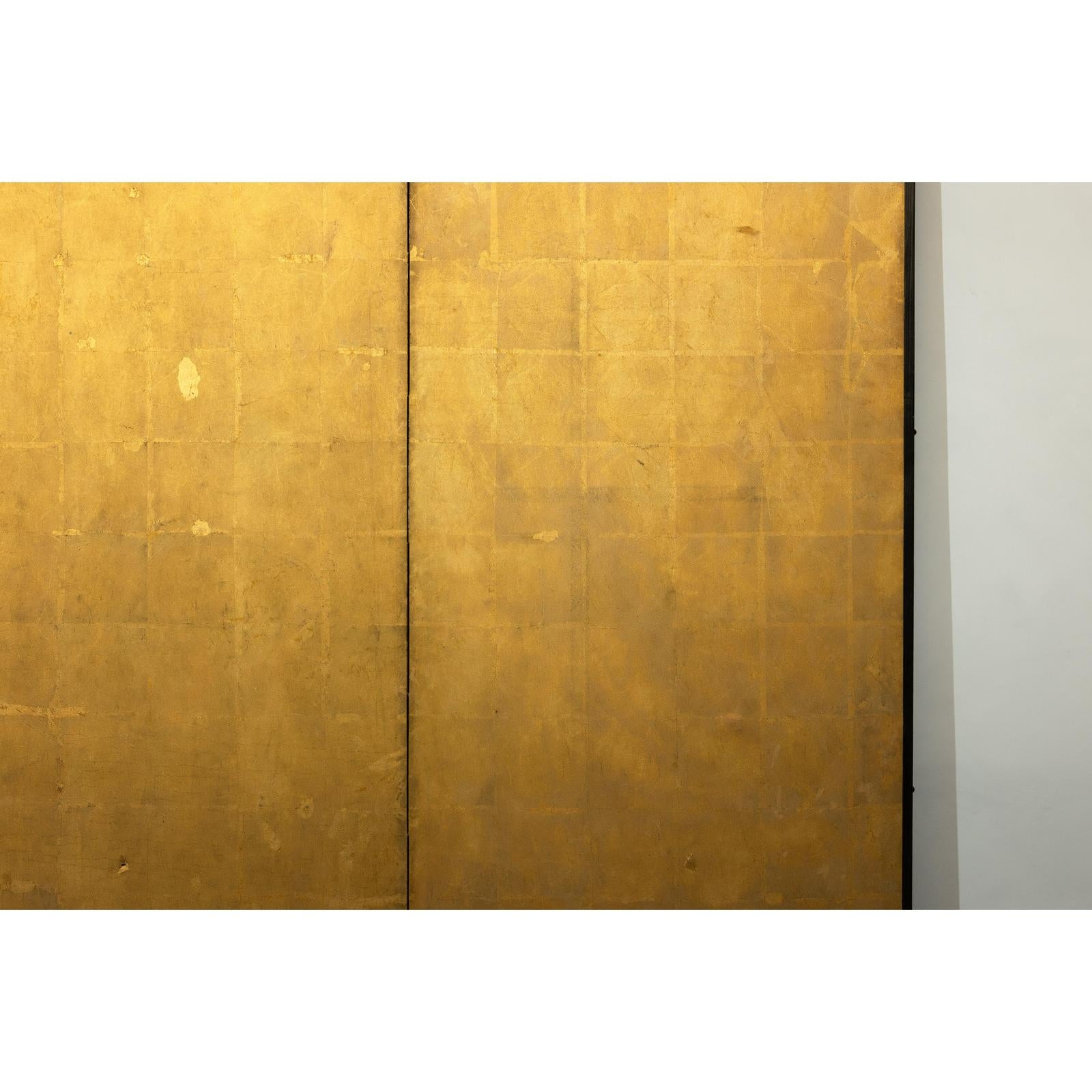 Antique Early 20th-Century Two-Panel Gold-Leaf Byōbu Screen-9. Asian &amp; Chinese Furniture, Art, Antiques, Vintage Home Décor for sale at FEA Home