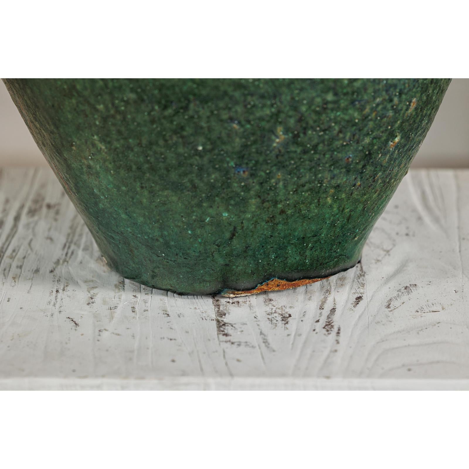 Antique Green Thai Water Jar Planter with Loop Handles - image 10