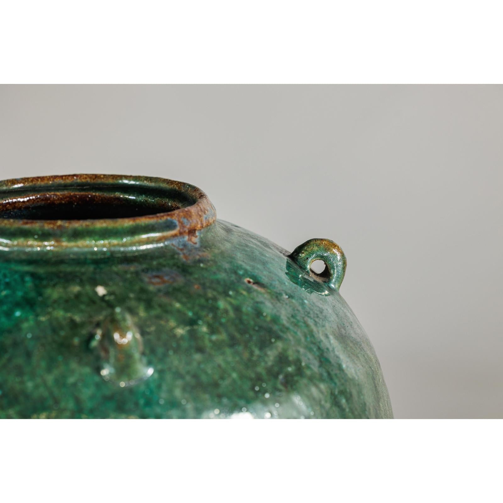 Antique Green Thai Water Jar Planter with Loop Handles - image 11