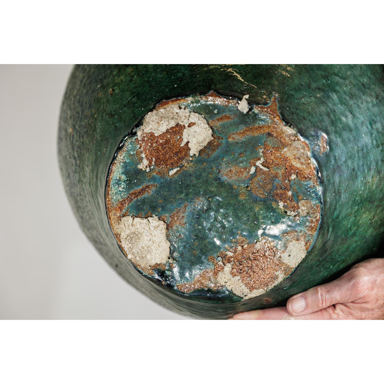 Antique Green Thai Water Jar Planter with Loop Handles - image 13