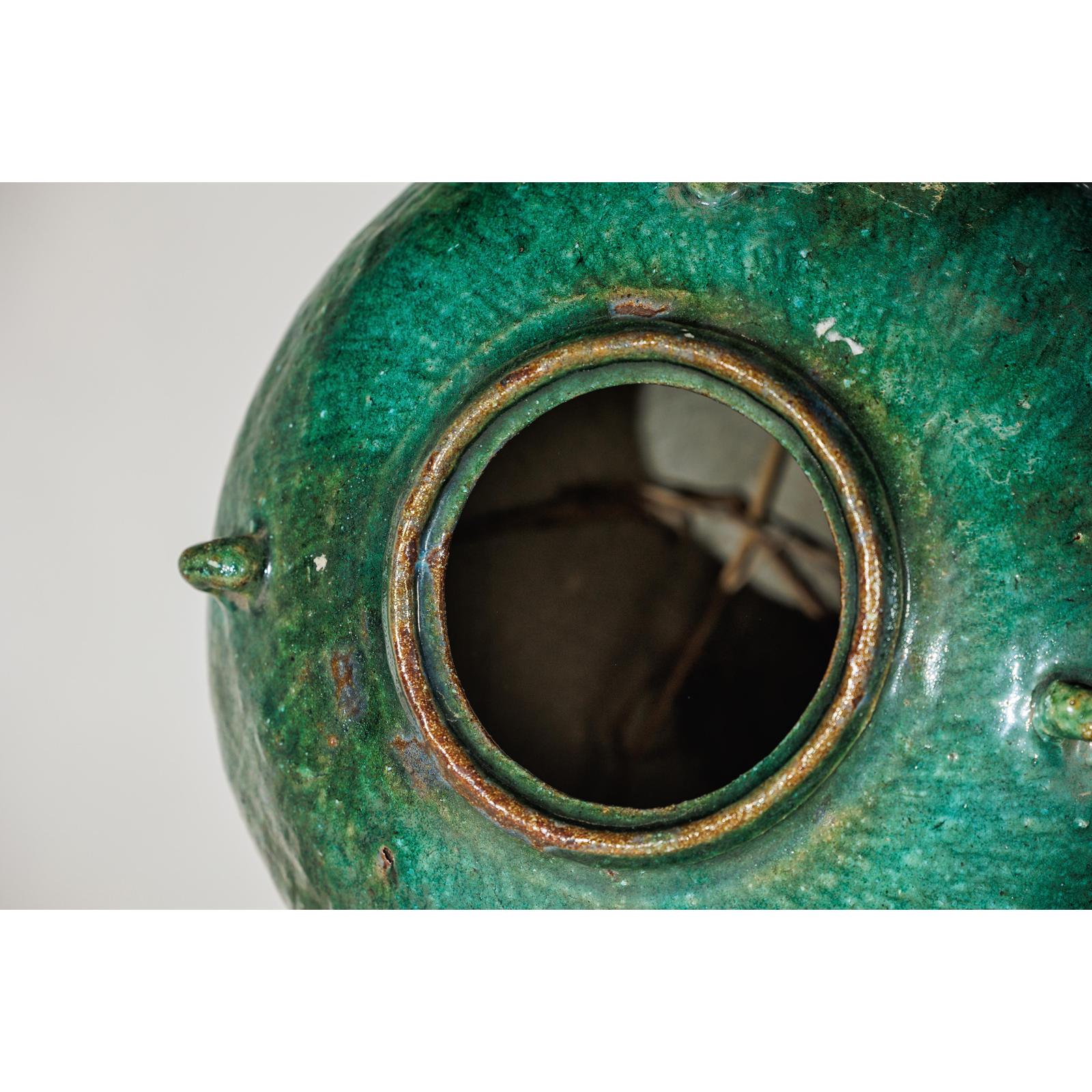 Antique Green Thai Water Jar Planter with Loop Handles - image 14