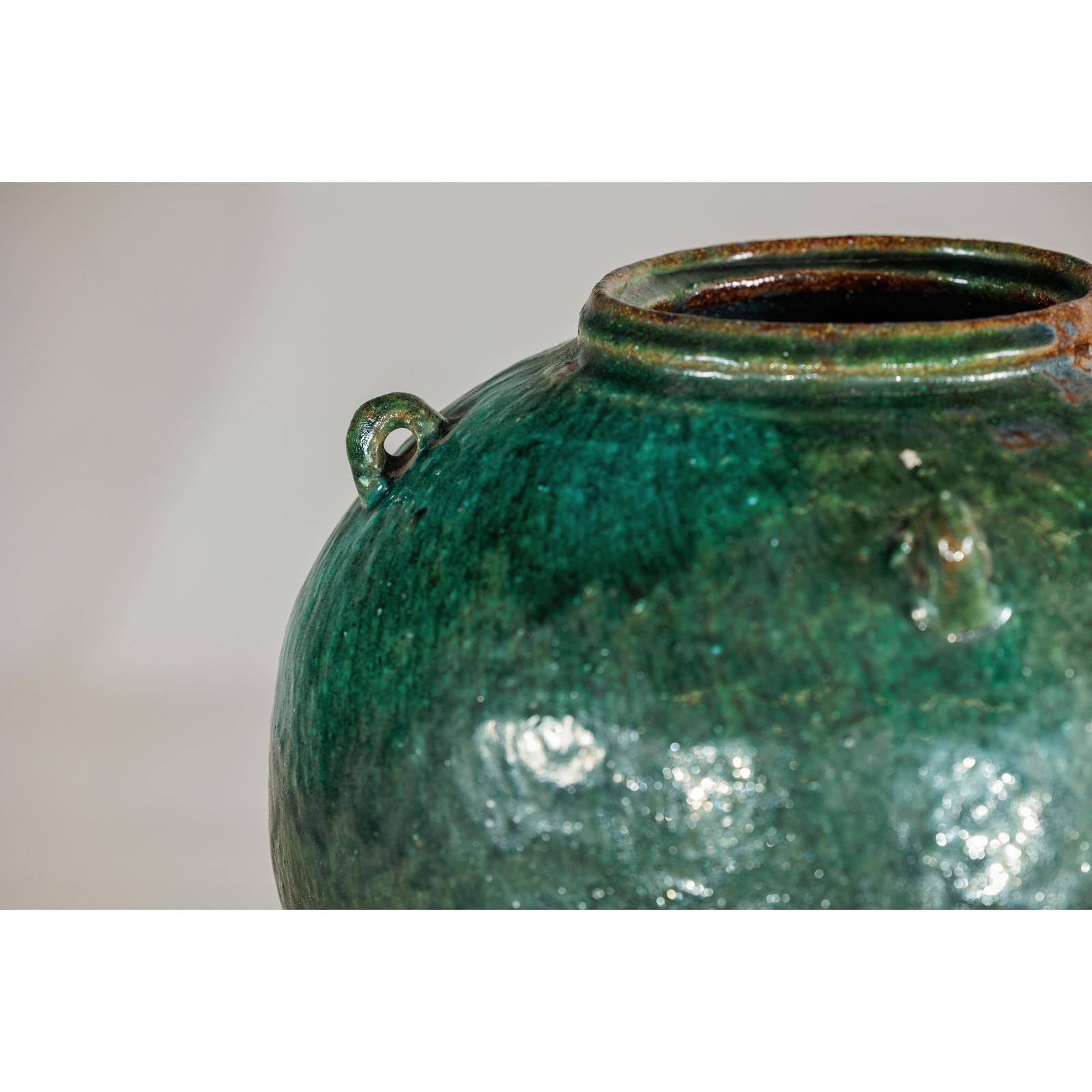 Antique Green Thai Water Jar Planter with Loop Handles - image 8