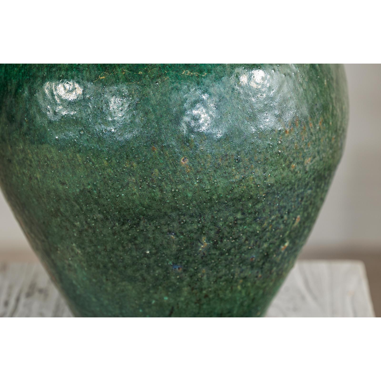 Antique Green Thai Water Jar Planter with Loop Handles - image 9