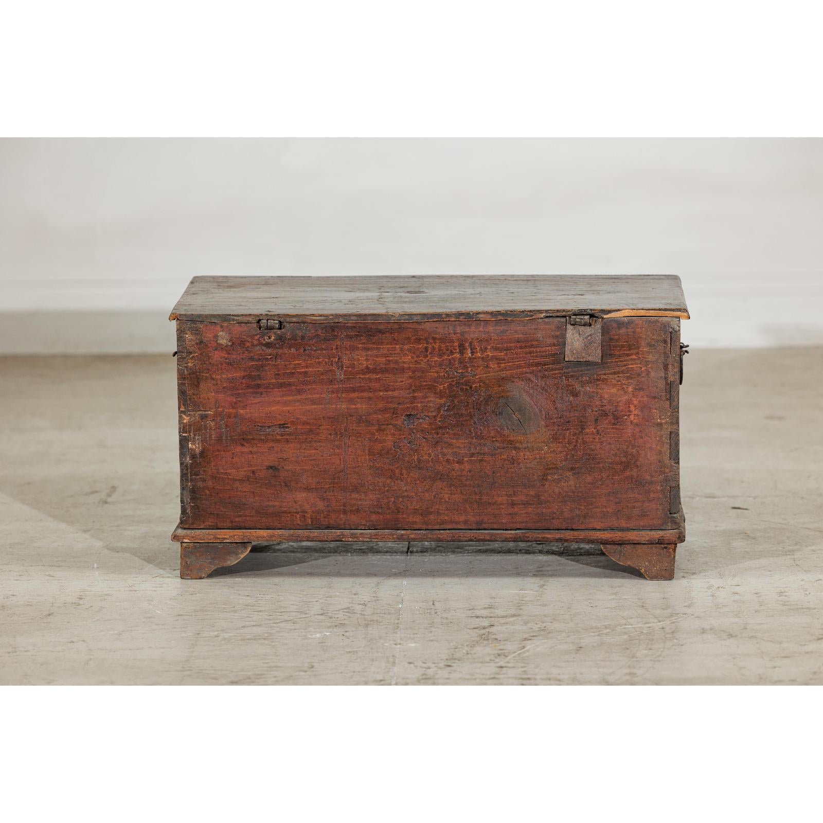 Antique Painted Chest with Hinged Lid, Traces of Original Mirrors-10. Asian &amp; Chinese Furniture, Art, Antiques, Vintage Home Décor for sale at FEA Home