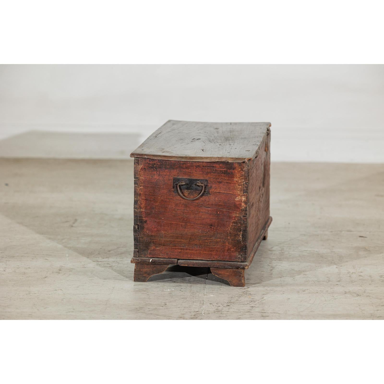 Antique Painted Chest with Hinged Lid, Traces of Original Mirrors-11. Asian &amp; Chinese Furniture, Art, Antiques, Vintage Home Décor for sale at FEA Home