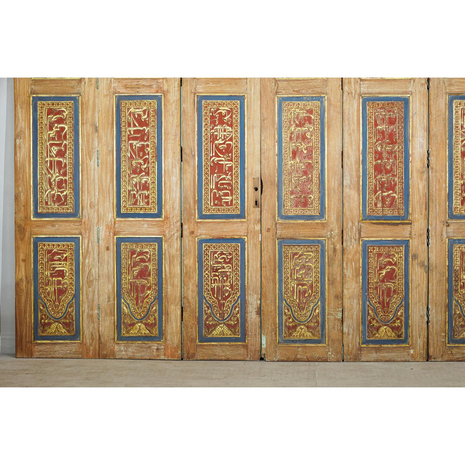 Antique Six-Panel Carved Wooden Screen with Calligraphic Inscriptions-8. Asian &amp; Chinese Furniture, Art, Antiques, Vintage Home Décor for sale at FEA Home