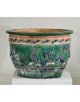 Antique Vietnamese Glazed Ceramic Plante, Green & Blue Dragon Motifs-3. Asian & Chinese Furniture, Art, Antiques, Vintage Home Décor for sale at FEA Home