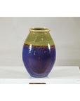 Artisan Purple and Olive Green Glazed Ceramic Ovoid Vase with Drip Detail-11. Asian & Chinese Furniture, Art, Antiques, Vintage Home Décor for sale at FEA Home