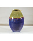 Artisan Purple and Olive Green Glazed Ceramic Ovoid Vase with Drip Detail-9. Asian & Chinese Furniture, Art, Antiques, Vintage Home Décor for sale at FEA Home