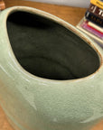 Asymmetrical Celadon Ceramic Vase with Crackle Glaze - FEA Home