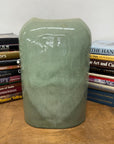 Asymmetrical Celadon Ceramic Vase with Crackle Glaze - FEA Home