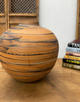 Black and Orange Canyon Drift Round Prem Vase - FEA Home