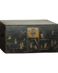 Black Blanket Chest with Hand-Painted Figural Scenes - image 15