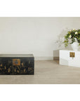 Black Blanket Chest with Hand-Painted Figural Scenes - image 2
