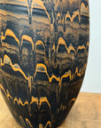 Black & Canyon Brown Ceramic Drip Vase with Fluted Neck - FEA Home