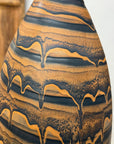Black & Canyon Brown Ceramic Drip Vase with Fluted Neck - FEA Home