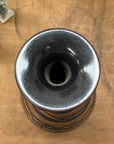 Black & Canyon Brown Ceramic Drip Vase with Fluted Neck - FEA Home