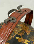 Black & Red Stacked Handpainted Wooden Basket with Handle - FEA Home