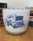 Blue and White Ceramic Planter with Landscape Artwork, SKU , image 4