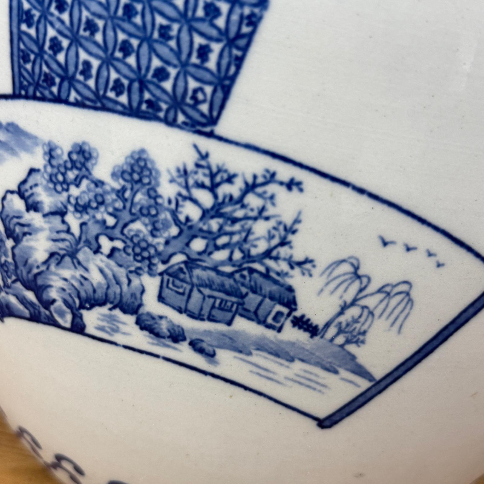 Blue and White Ceramic Planter with Landscape Artwork, SKU , image 7
