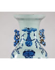 Blue and White Chinese Altar Vase with Light Celadon Tint - image 15
