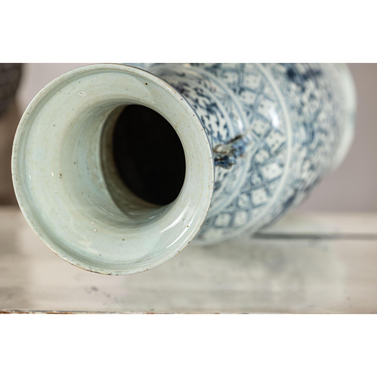 Blue and White Porcelain Altar Vase with Double Happiness Motif-15. Asian &amp; Chinese Furniture, Art, Antiques, Vintage Home Décor for sale at FEA Home