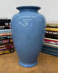 Blue Crackle Ceramic Glazed Vase with Round Belly, SKU , image 2