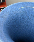 Blue Crackle Glazed Ceramic Vase with Tall Flared Form, SKU , image 7