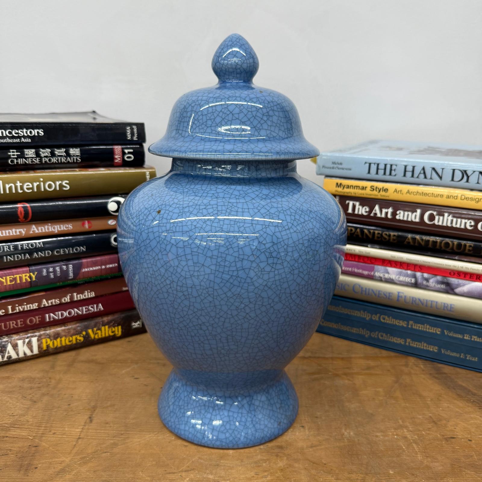 Bold Blue Crackle Ceramic Jar with Removal Lid, SKU , image 5