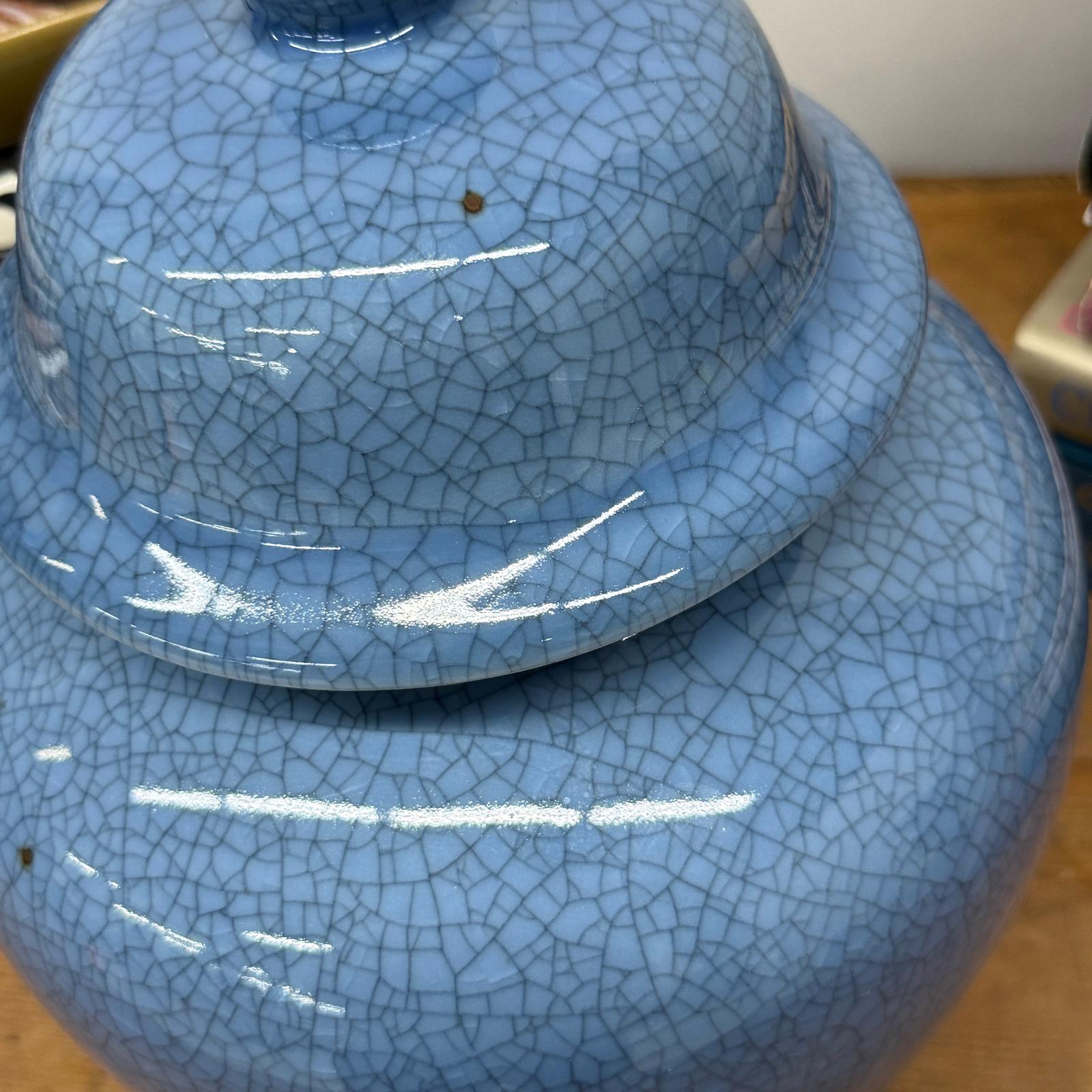 Bold Blue Crackle Ceramic Jar with Removal Lid, SKU , image 8