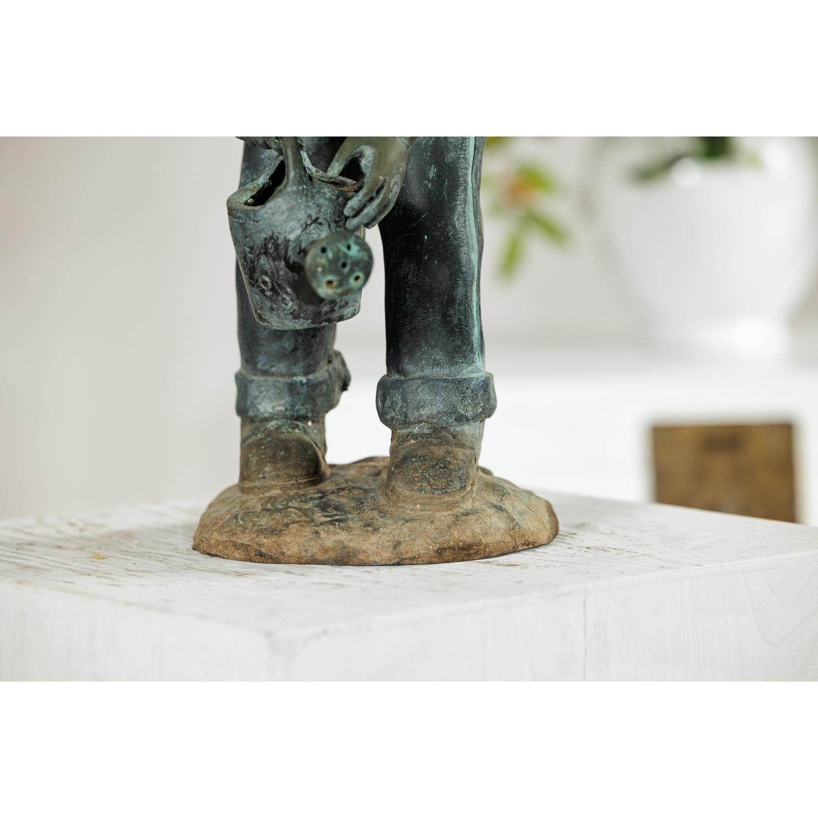 Bronze Sculpture of a Young Girl with Watering Can, Tubed as Fountain-10. Asian &amp; Chinese Furniture, Art, Antiques, Vintage Home Décor for sale at FEA Home
