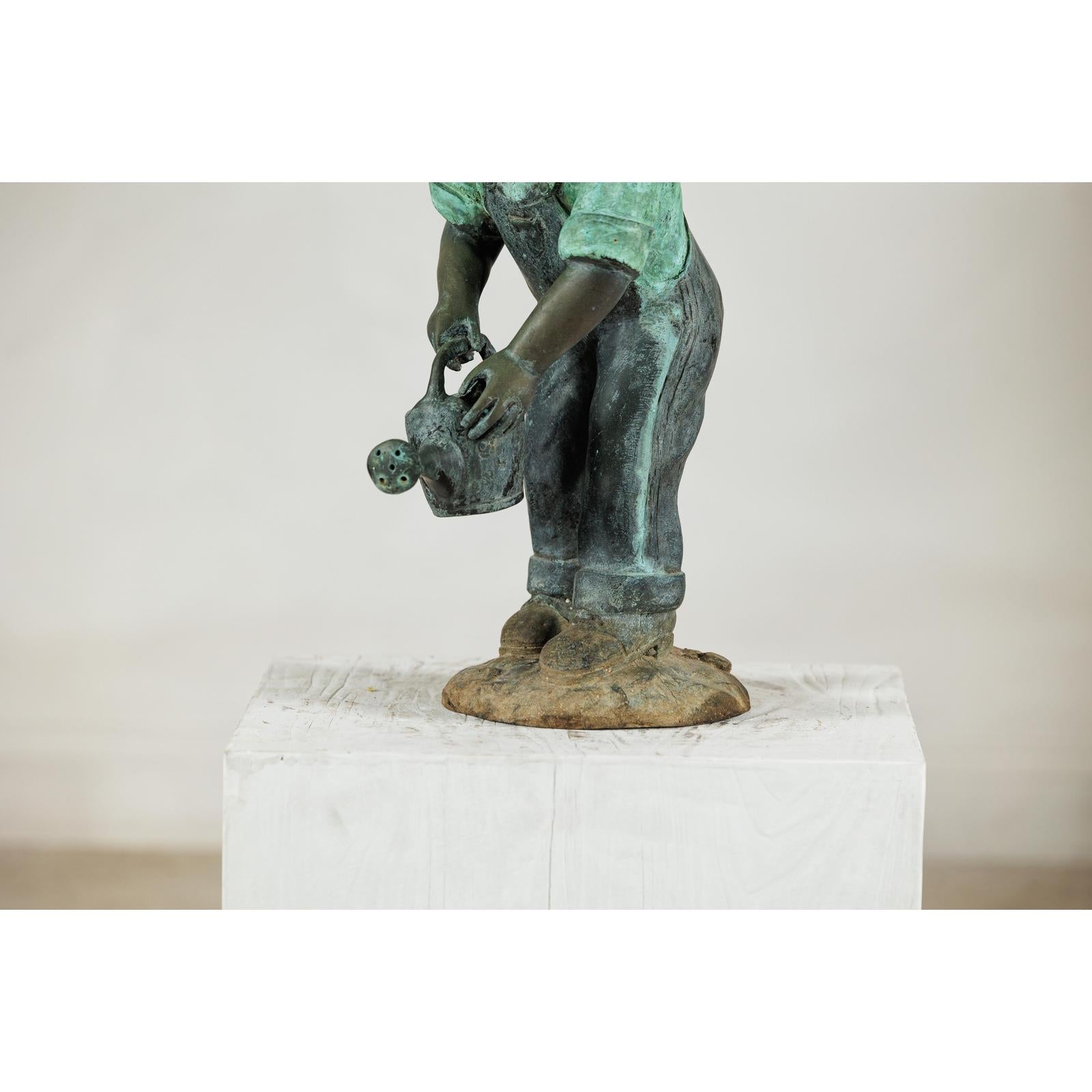Bronze Sculpture of a Young Girl with Watering Can, Tubed as Fountain-6. Asian &amp; Chinese Furniture, Art, Antiques, Vintage Home Décor for sale at FEA Home