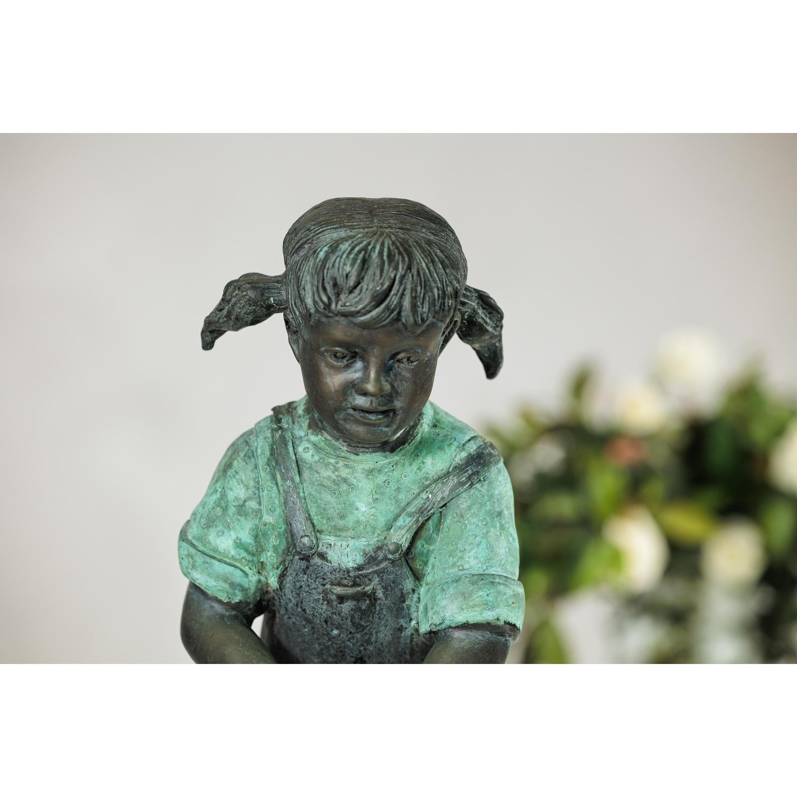 Bronze Sculpture of a Young Girl with Watering Can, Tubed as Fountain-7. Asian &amp; Chinese Furniture, Art, Antiques, Vintage Home Décor for sale at FEA Home