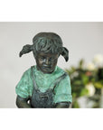 Bronze Sculpture of a Young Girl with Watering Can, Tubed as Fountain-7. Asian & Chinese Furniture, Art, Antiques, Vintage Home Décor for sale at FEA Home