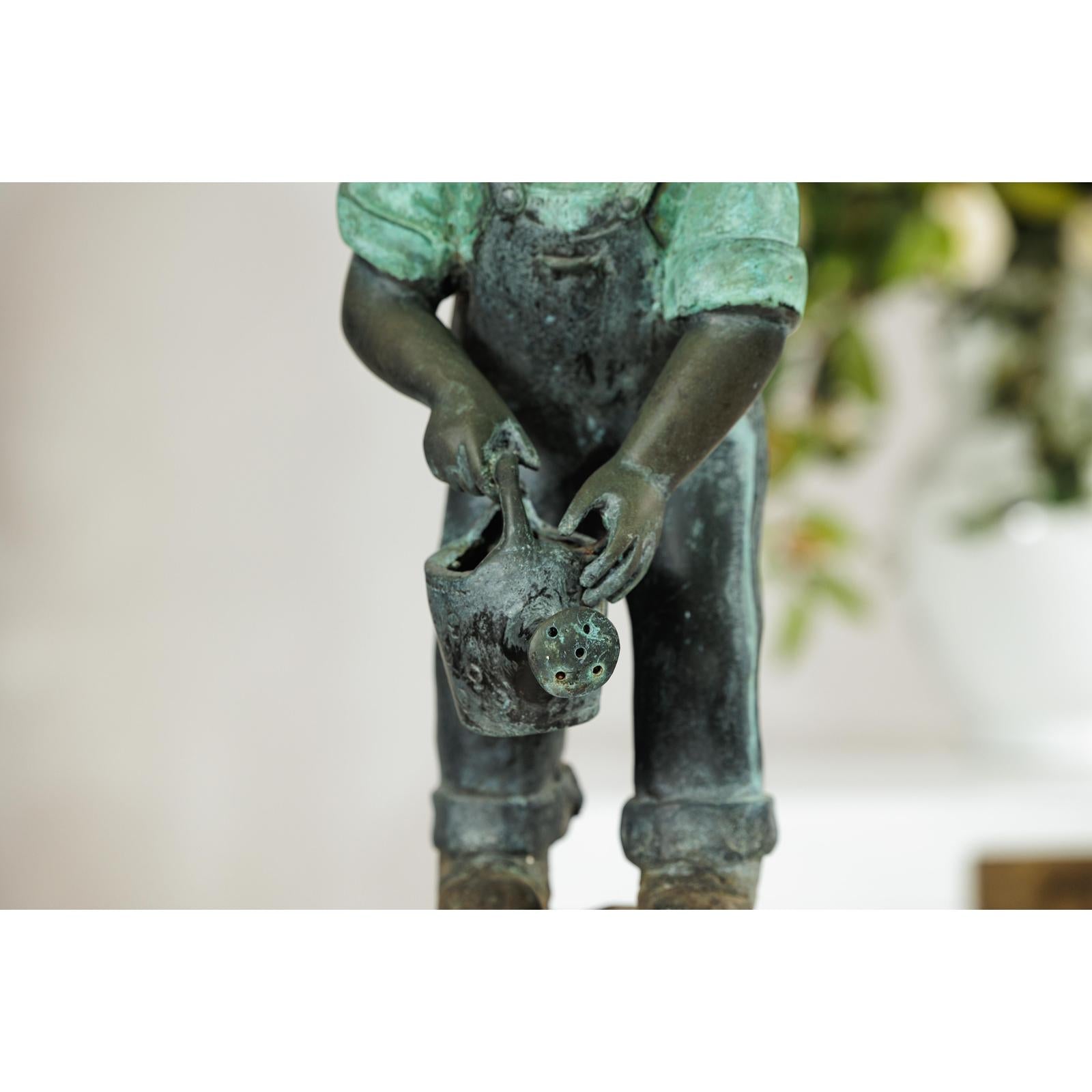 Bronze Sculpture of a Young Girl with Watering Can, Tubed as Fountain-9. Asian &amp; Chinese Furniture, Art, Antiques, Vintage Home Décor for sale at FEA Home