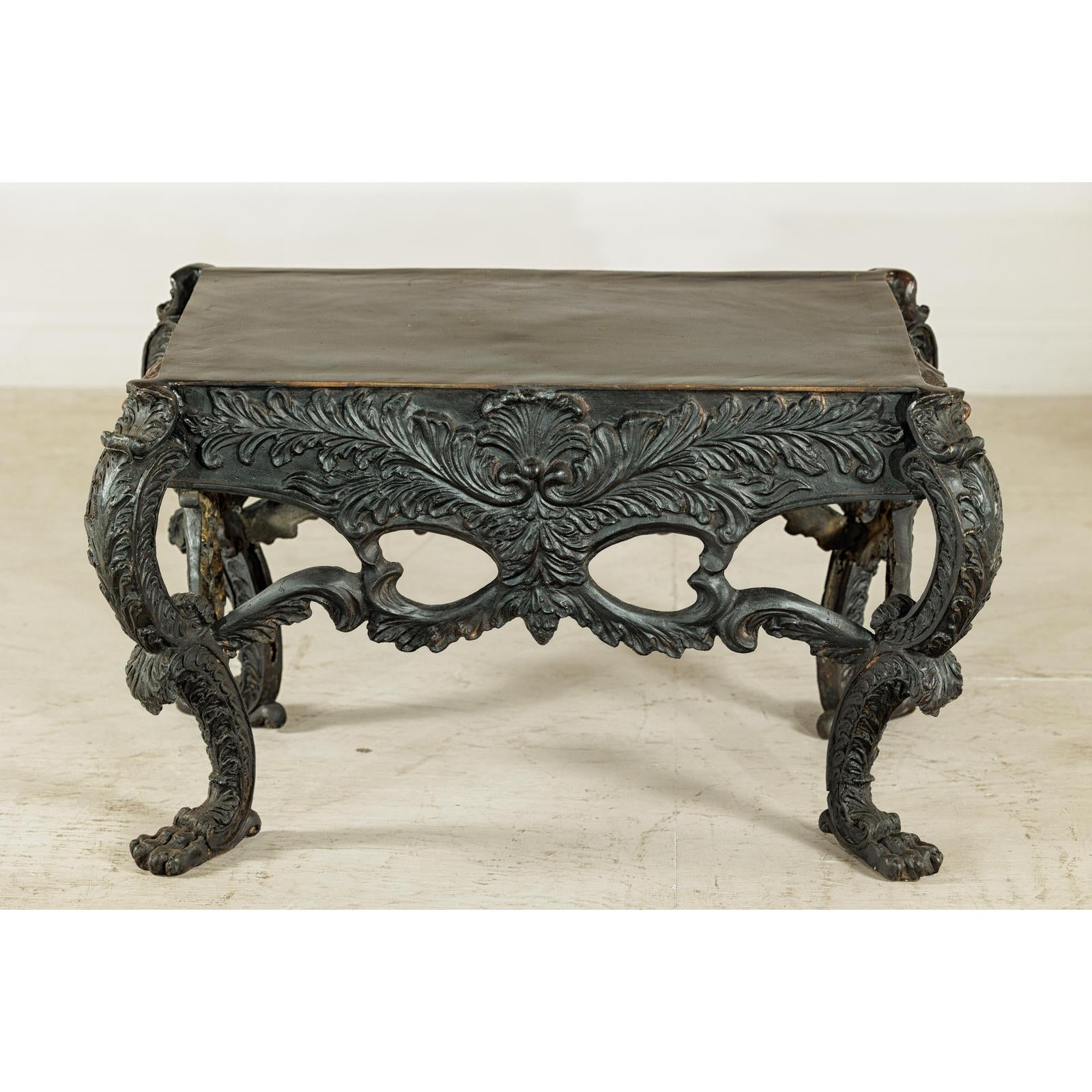 Bronze Table with Sculpted Lion Heads &amp; Paw Feet - image 10