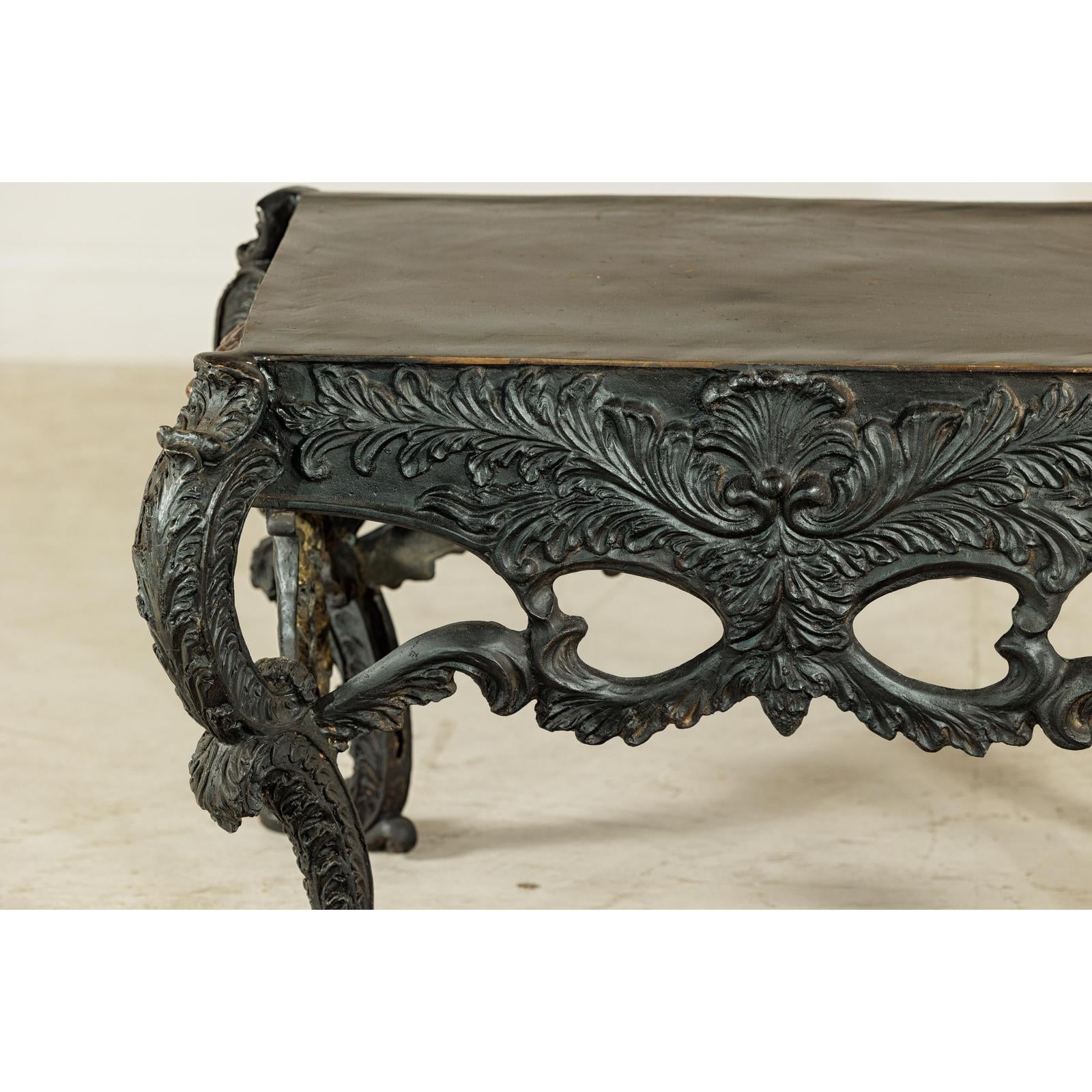 Bronze Table with Sculpted Lion Heads &amp; Paw Feet - image 11