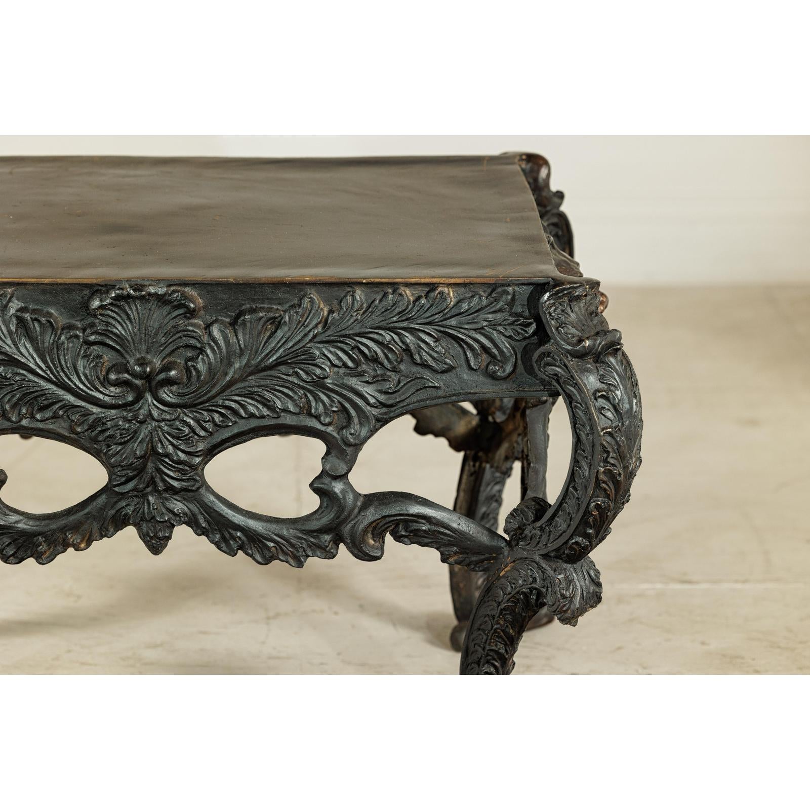 Bronze Table with Sculpted Lion Heads &amp; Paw Feet - image 12