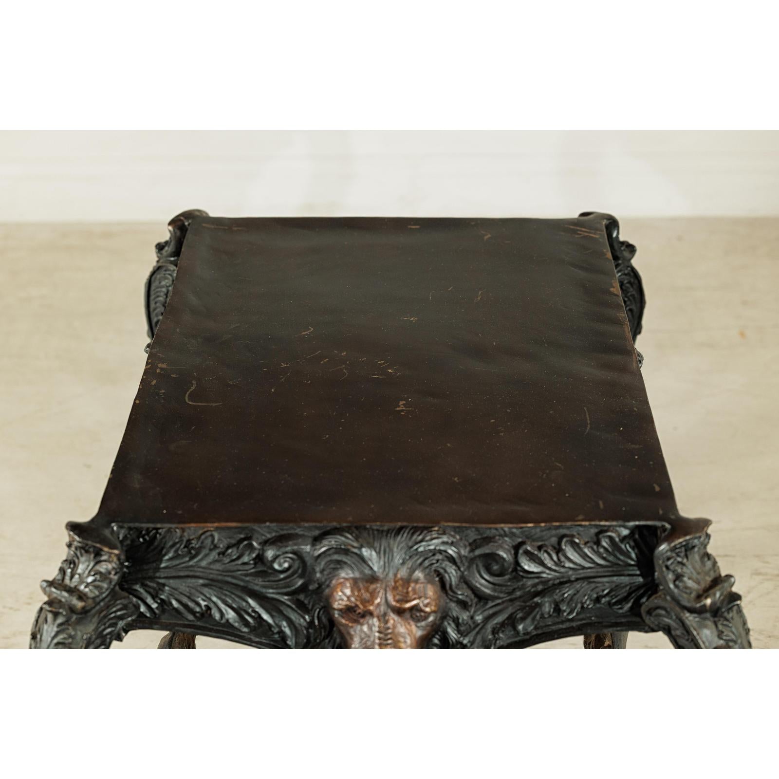 Bronze Table with Sculpted Lion Heads &amp; Paw Feet - image 15