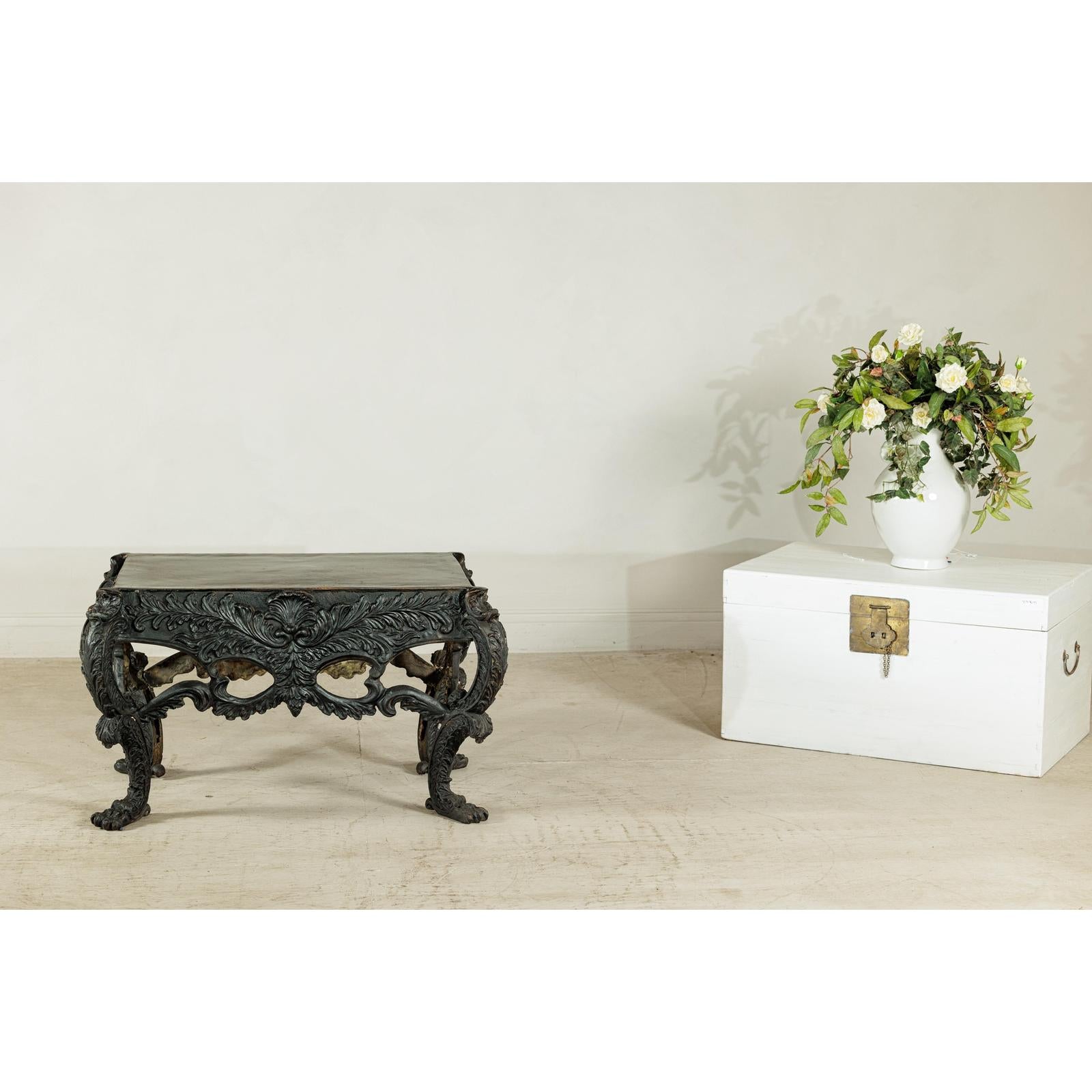 Bronze Table with Sculpted Lion Heads &amp; Paw Feet - image 16