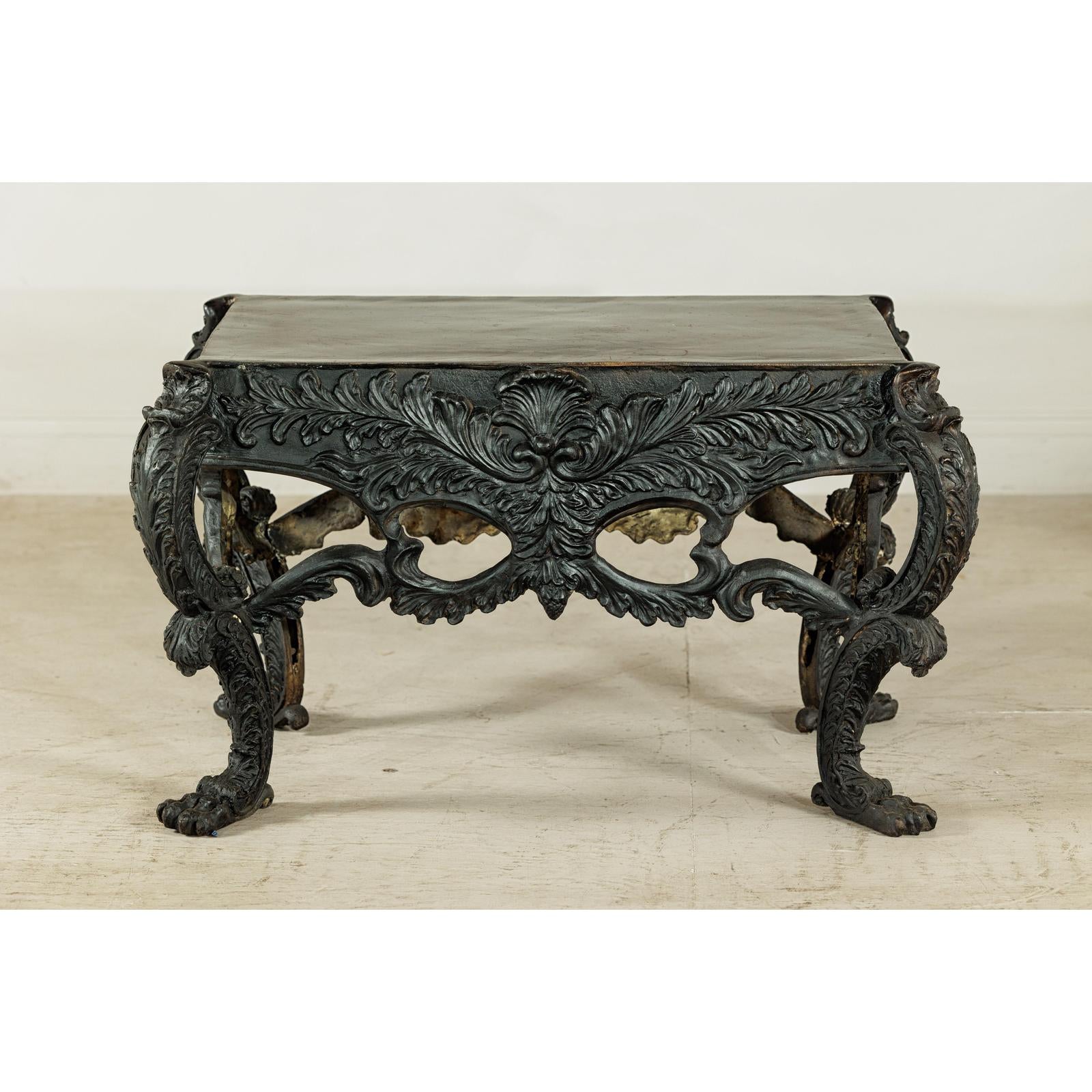 Bronze Table with Sculpted Lion Heads &amp; Paw Feet - image 2