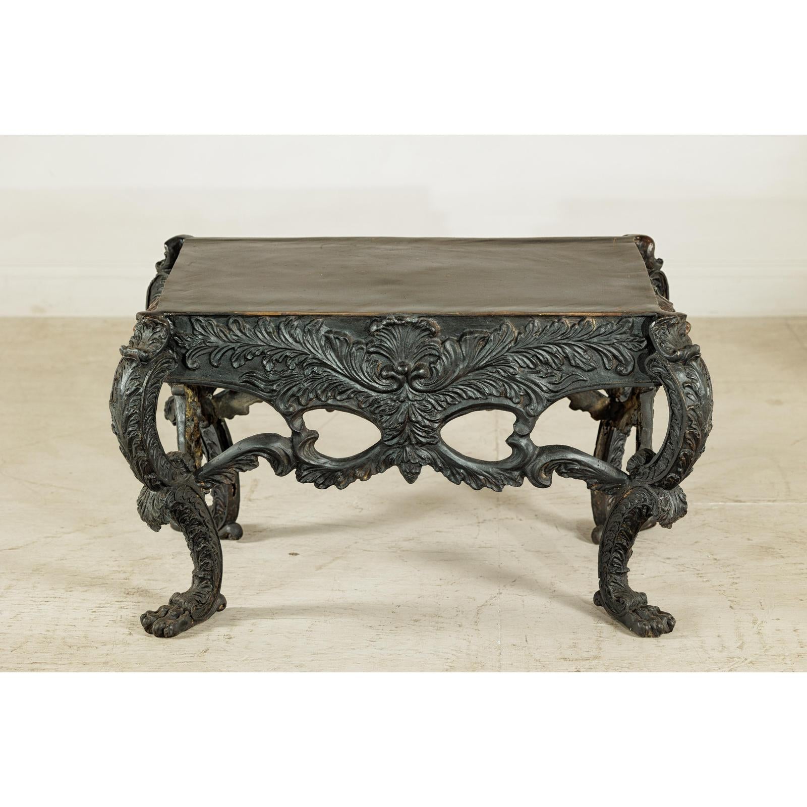Bronze Table with Sculpted Lion Heads &amp; Paw Feet - image 9