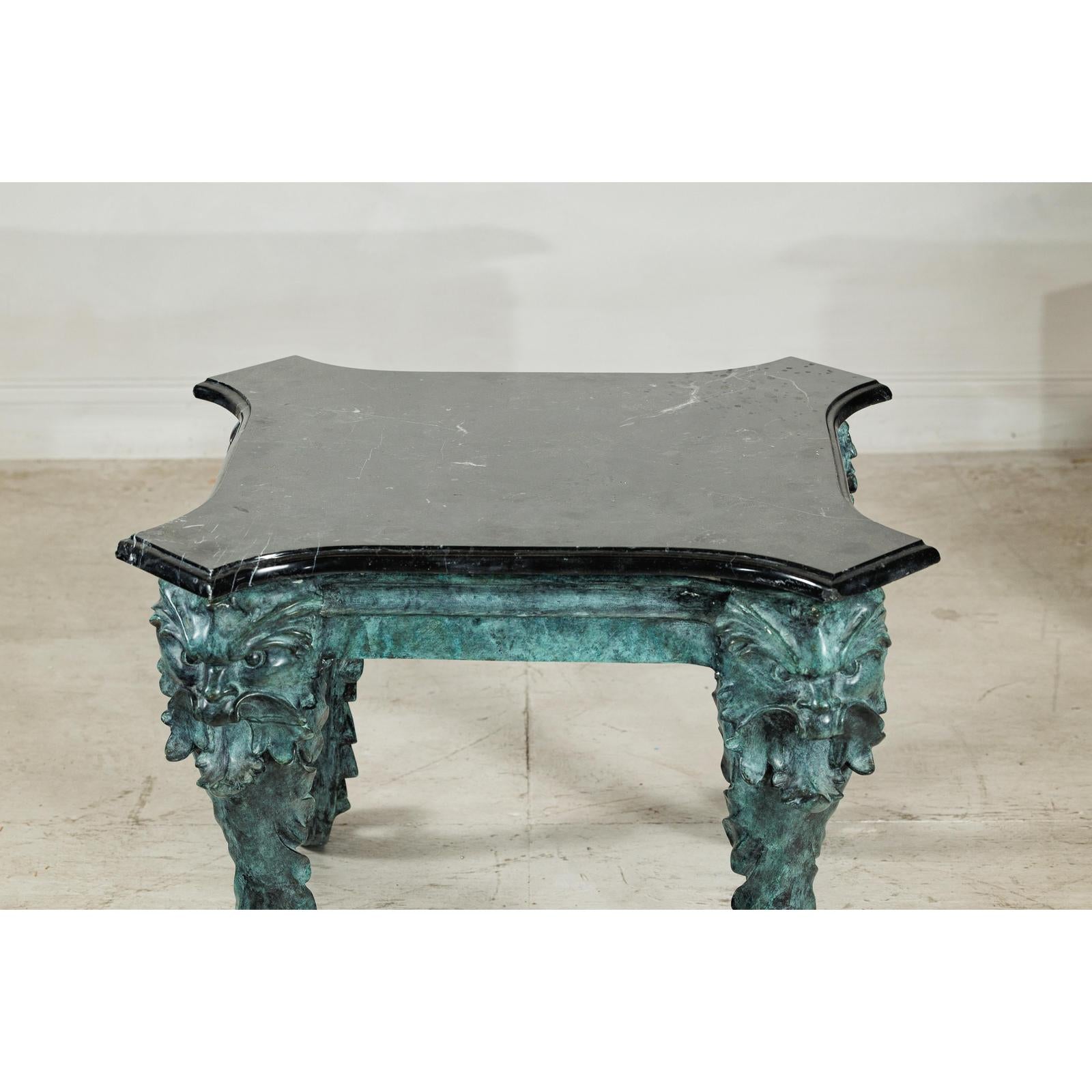 Bronze Verdigris Table with Black Marble Top-11. Asian &amp; Chinese Furniture, Art, Antiques, Vintage Home Décor for sale at FEA Home