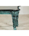 Bronze Verdigris Table with Black Marble Top-6. Asian & Chinese Furniture, Art, Antiques, Vintage Home Décor for sale at FEA Home