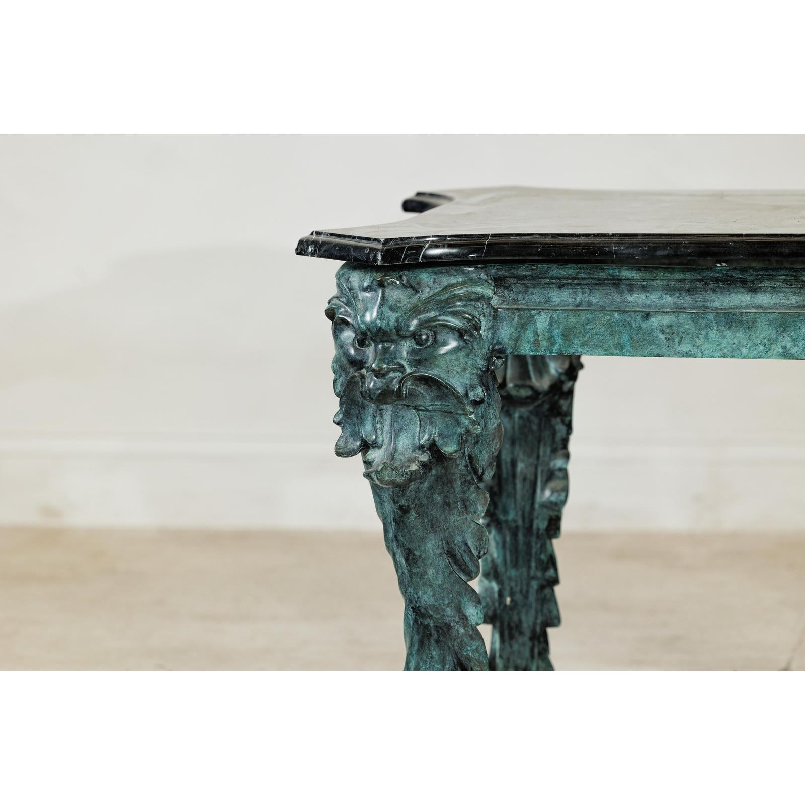 Bronze Verdigris Table with Black Marble Top-9. Asian &amp; Chinese Furniture, Art, Antiques, Vintage Home Décor for sale at FEA Home