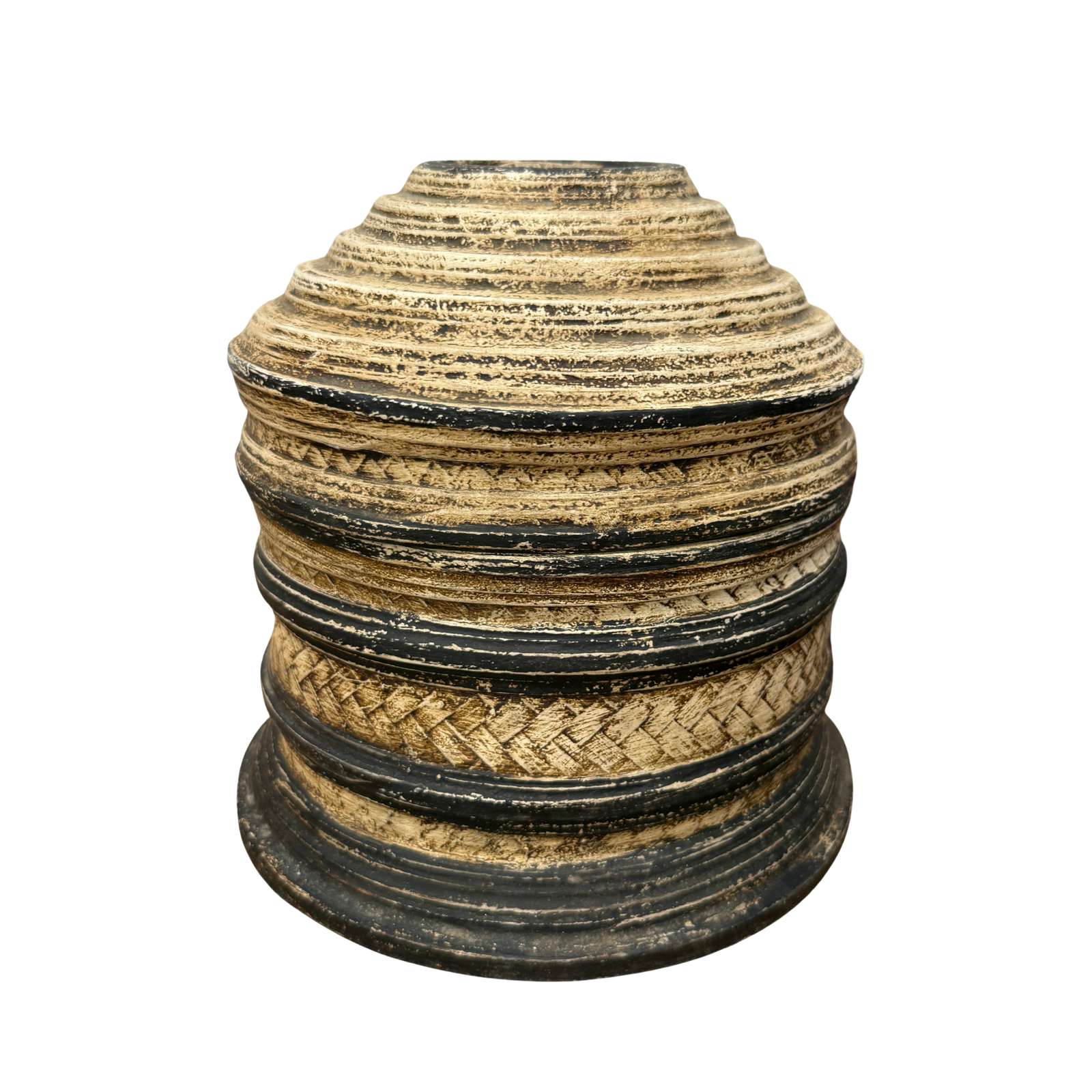 Brown and Black Basket with Lid and Removable Internal Tray, SKU , image 1