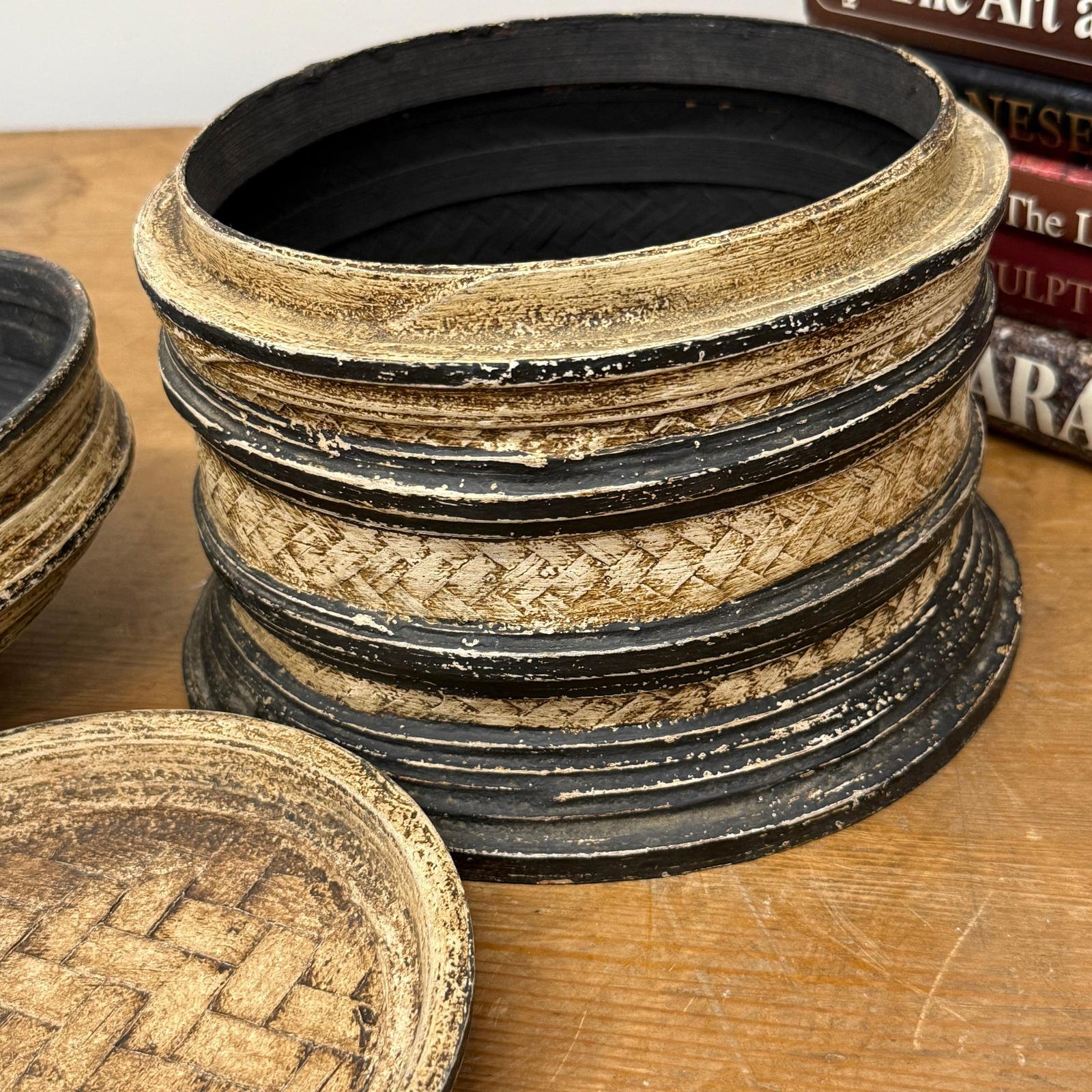 Brown and Black Basket with Lid and Removable Internal Tray, SKU , image 9